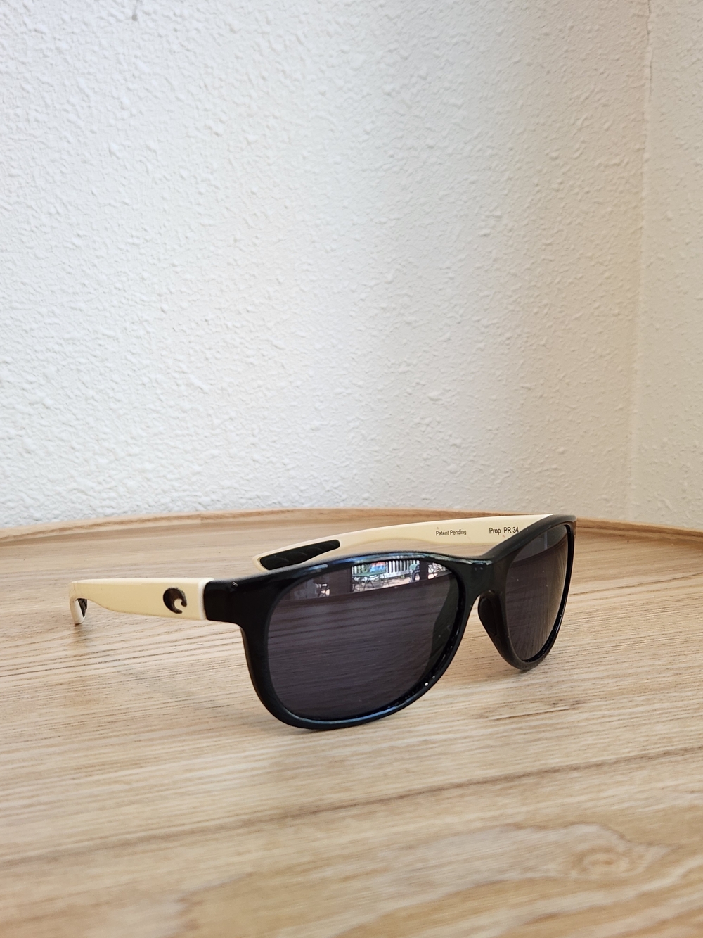 Costa Prop Black Front with Cream Temples Sunglasses Size M